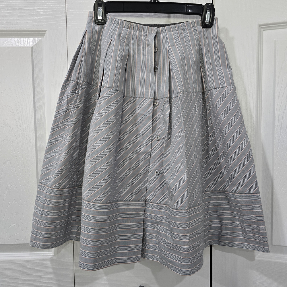 Piazza Sempione Blue and White Striped A-Line Skirt
